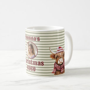Rustic Highland Cow Holiday Photo Frame Mug