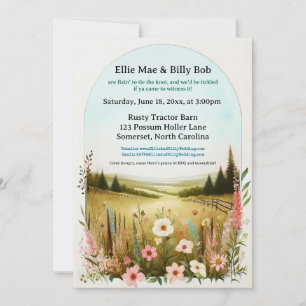 Rustic Hillbilly Countryside Wedding Invitation
