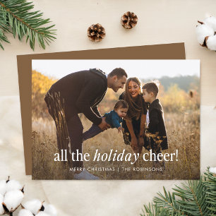 Rustic Holiday Cheer Family Photo Christmas Card