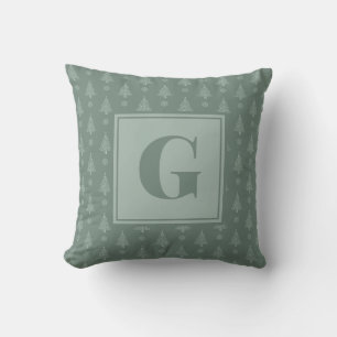 Rustic holiday christmas green neutralThrow Pillow