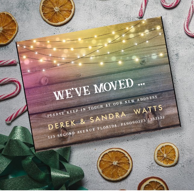 Rustic Holiday New Home Announcement Postcard | Wi (Creator Uploaded)