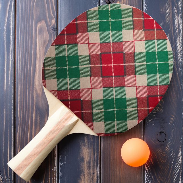 Rustic Holiday Plaid Ping Pong Paddle (Creator Uploaded)
