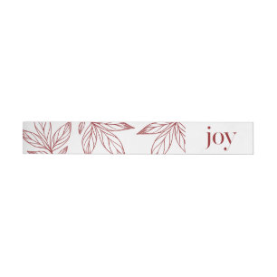 Rustic  Holiday Print with Red Joy Typography Wrap Around Label