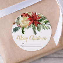 Rustic Holiday Sticker Christmas Sticker Gift