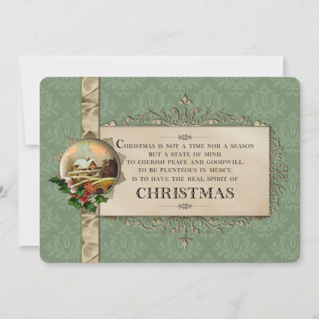 Rustic Holiday Vignette with Ribbon (Front)