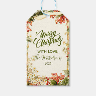 Rustic Holly Berry Christmas Gift Tags