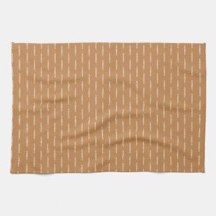 Rustic home Bohemian lines vertical stripes brush Tea Towel