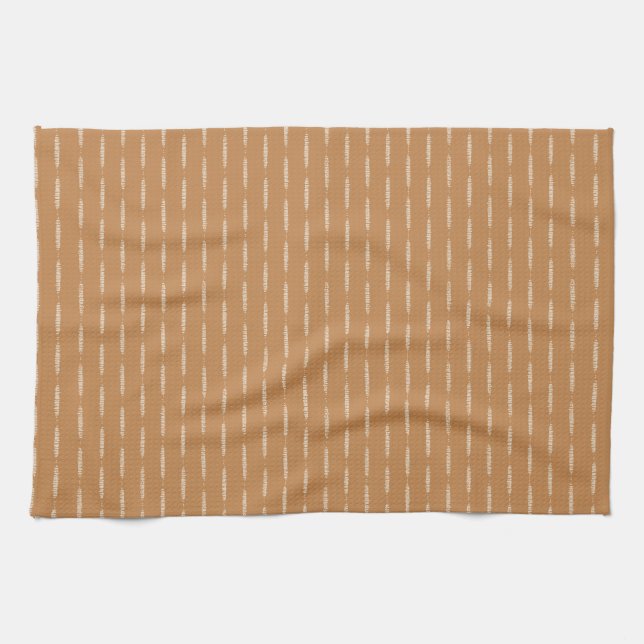 Rustic home Bohemian lines vertical stripes brush  Tea Towel (Horizontal)