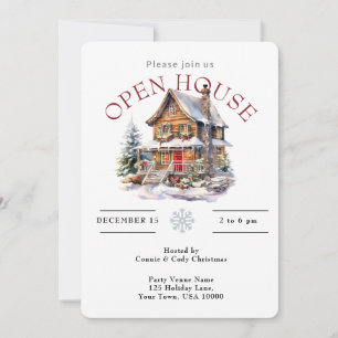 RUSTIC HOME IN SNOW HOLIDAY OPEN HOUSE INVITATION