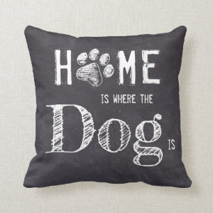 Rustic Home Is Where The Dog Is Cushion
