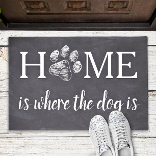 Rustic Home Is Where The Dog Is Doormat