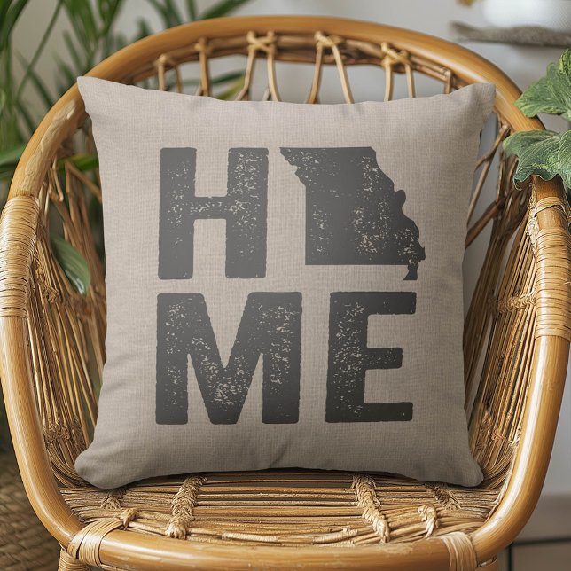 Rustic Home - Missouri State Cushion (Rustic Modern Missouri Home Pillow)
