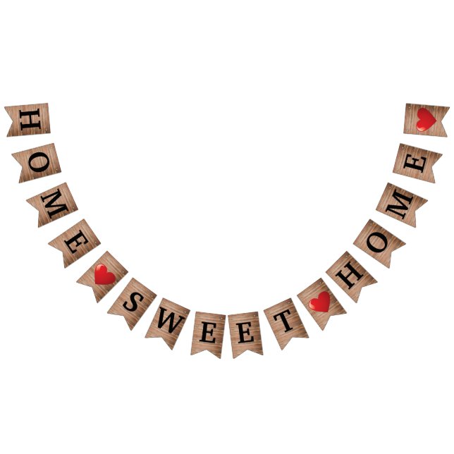 Rustic Home Sweet Home Heart House Warming Bunting (All)