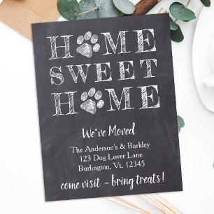 Rustic Home Sweet Home We've Moved Dog Pet Moving Announcement