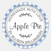 Rustic Homemade Apple Pie CornFlower Blue Check