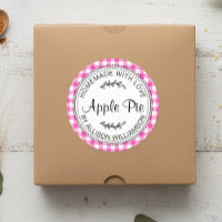 Rustic Homemade Apple Pie Neon Pink Check