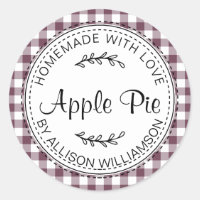 Rustic Homemade Apple Pie Purple Check