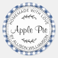Rustic Homemade Baked Goods Apple Pie Blue Check