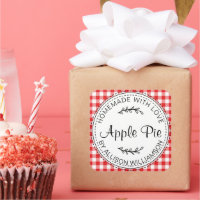 Rustic Homemade Baked Goods Apple Pie Red Check