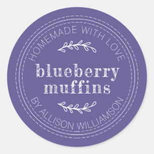 Rustic Homemade Baked Goods Blueberry Muffins Classic Round Sticker