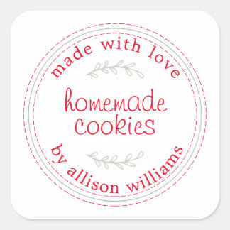 Rustic Homemade Baked Goods Cookies Square Sticker