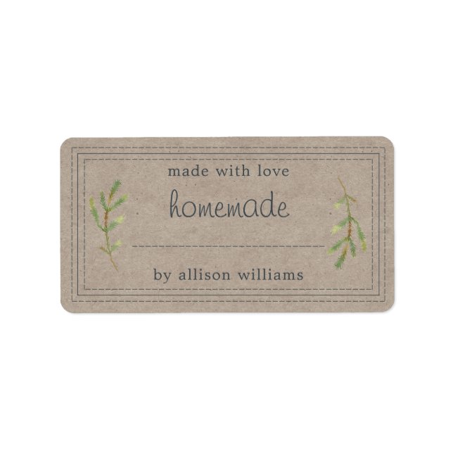 Rustic Homemade Baked Goods Jam Can Kraft Paper Label (Front)