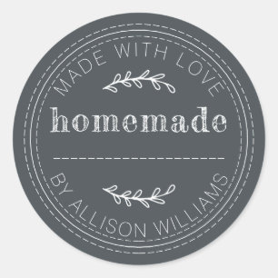 Rustic Homemade Baked Goods Jam Can Off-Black Classic Round Sticker
