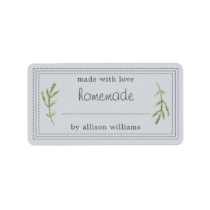 Rustic Homemade Baked Goods Jam Can Pastel Blue Label