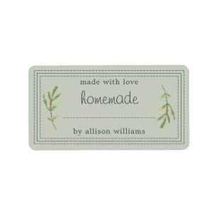 Rustic Homemade Baked Goods Jam Can Pastel Green Label