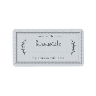 Rustic Homemade Baked Goods Jam Canning Blue Label