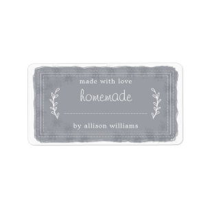 Rustic Homemade Baked Goods Jam Canning Dark Blue Label