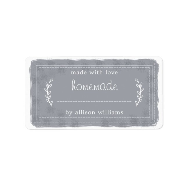 Rustic Homemade Baked Goods Jam Canning Dark Blue Label (Front)