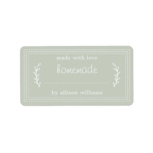 Rustic Homemade Baked Goods Jam Canning Green Label