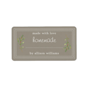 Rustic Homemade Baked Goods Jam Canning Grey Label