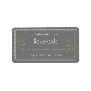 Rustic Homemade Baked Goods Jam Canning Grey Label