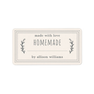 Rustic Homemade Baked Goods Jam Canning Ivory Label