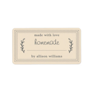 Rustic Homemade Baked Goods Jam Canning Ivory Label