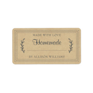 Rustic Homemade Baked Goods Jam Canning Kraft Label