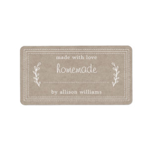 Rustic Homemade Baked Goods Jam Canning Kraft Label