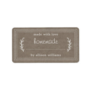 Rustic Homemade Baked Goods Jam Canning Kraft Label