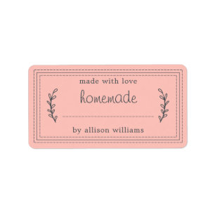 Rustic Homemade Baked Goods Jam Canning Pink Label