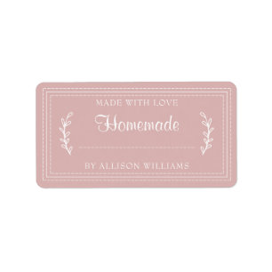 Rustic Homemade Baked Goods Jam Canning Pink Label