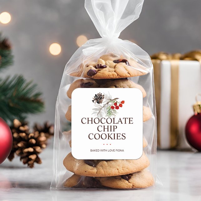 Rustic Homemade Baked Goods Square Sticker (Rustic Homemade Baked Goods Square Sticker)