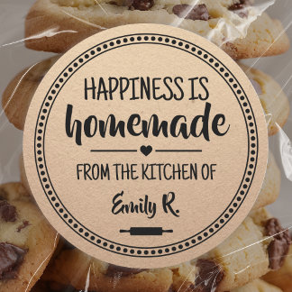 Rustic Homemade Baking Brown Craft Paper Classic Round Sticker