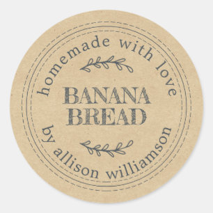 Rustic Homemade Baking Gift Kraft Paper Classic Round Sticker