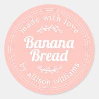 Rustic Homemade Banana Bread Pastel Pink