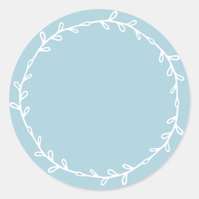 Rustic Homemade Blue Glow Write On Classic Round Sticker (Front)