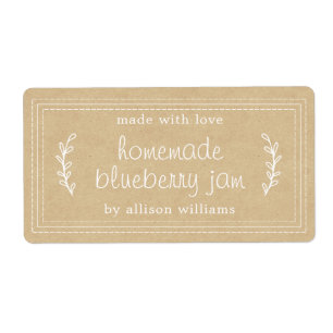 Rustic Homemade Blueberry Jam Canning Kraft Paper