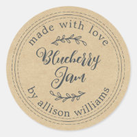 Rustic Homemade Blueberry Jam Canning Kraft Paper