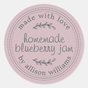 Rustic Homemade Blueberry Jam Canning Purple Jar Classic Round Sticker